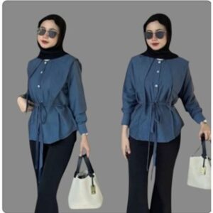 Kyomi Korean Shirt-Kemeja Wanita Polo Linen Multistyle