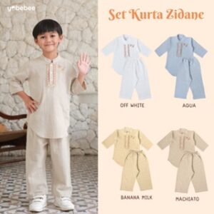 Yobebee Setelan Kurta Zidane Bordir Anak Laki Laki Usia 2 – 12 Tahun Baju Koko One set Anak Cowok