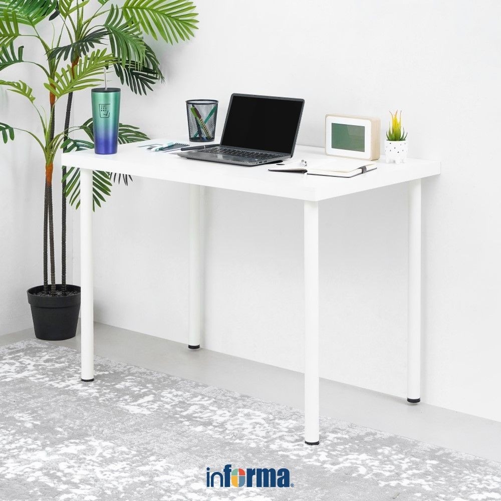Informa Berka 100 cm Meja Kantor - Putih Office Table Furnitur Kantor Meja Kerja Belajar Serbaguna