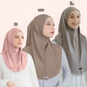 ilbab Sport Non Pet / Jilbab Instan Pinguin Non Ped / Bergo Siria Sport Non Ped Size S M L