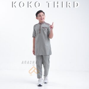 Agasha – Set Kurta Laki Laki Koko Setelan Anak Katun Madinah usia 5 sampai 12 Tahun Koko Tema Third Agasha
