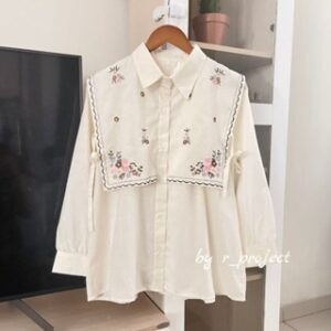 KEMEJA BORDIR BAHAN LINEN – Ukuran S M L XL XXL XXXL 5L – Kemeja Jumbo – Atasan Wanita Jumbo – Narika shirt – kemeja wanita lengan panjang by r_project