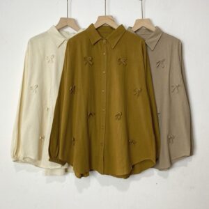 Ruby Blouse Wanita Kekinian LD 120 Kemeja Polos Cewek Oversize Linen Basic Atasan Wanita