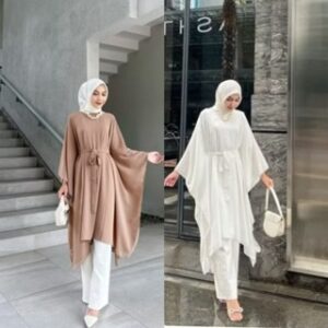 Kaftan tunik sahara original tunica Outfit kondangan & lebarana kekinian terbaru/Baju muslim wanita/Atasan Lowo/simpel elegan