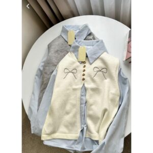 NAJWA – Chen Chen Top Wanita Atasan Pita Bordir Plus Kemeja