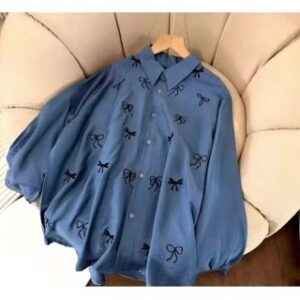 KEMEJA WANITA KHANSA BORDIR PITA OVERSIZE TRENDY NEW GRATIS ONGKIR KEMEJA BORDIR PITA REMAJA  DEWASA