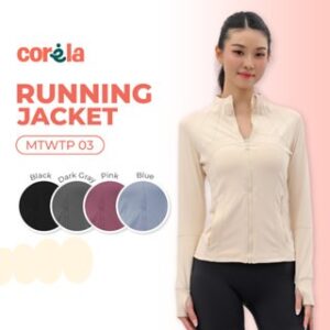 Corela Running Jacket Jaket Olahraga Wanita Sportwear Lari Jogging Longsleeve Training Jacket MTWTP03