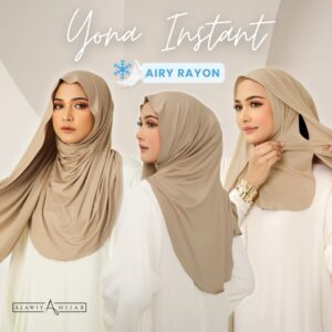Alawiyahijab – Yona Instant Airy Rayon Tipis Pashmina Oval (Instant Pashmina Leyot Curve Leher) Rayon Airflow