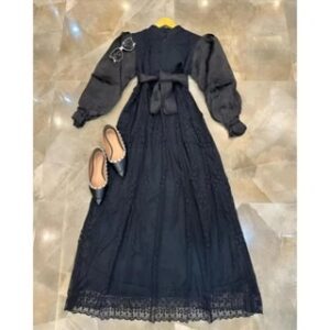 Vallina Outfit – Raya Dress Maxy Wanita Muslim Matt Brukat Malika Premium OOTD Pesta Kondangan