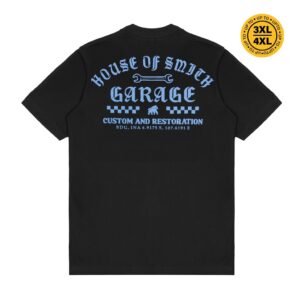 House of Smith Kaos Pria Lengan Pendek – Hos Garage Black #9 – T Shirt