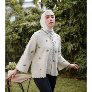 MAHARANI LINEN SHIRT BORDIR BUNGA-BUNGA ADEM ELEGAN | KEMEJA WANITA KOREAN BORDIR LINEN ANGEL