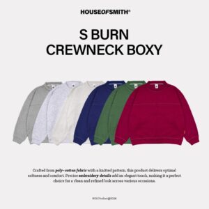 House of Smith Sweater Crewneck Boxy Pria – S Burn Crewneck Boxy