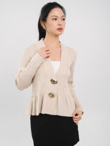 KUKAI | Hazel Top – Atasan Knit Peplum Wanita Classy Elegant & Stylish