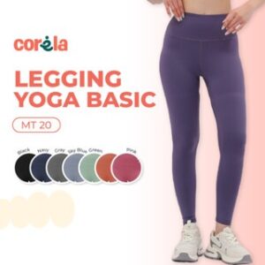 Corela Legging Yoga Basic Women High Waist Fitness Pants Celana Legging Olahraga Wanita Elastis Workout Yoga Celana Sportwear MT20