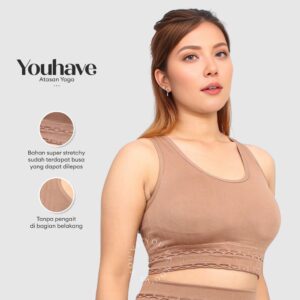 YouHave ( You’ve ) Atasan Olahraga Pakaian Olahraga Baju Olahraga Sport Bra Aerobik Zumba Yoga Gym Fitness Sportwear Wanita Perempuan Padel Paddle Y00003A