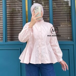 MIA AMANDA – Numa Blouse / Blouse Katun / Blouse Polos / Atasan Wanita Kancing Mutiara