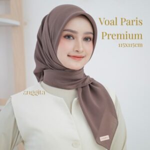 ANGGITA Hijab Segiempat Voal Paris Premium Jahit Tepi Rapi Adem polos