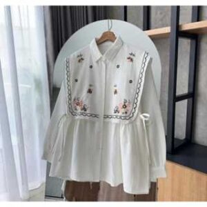 Kemeja Wanita Bordir Bunga Baju Atasan Wanita Terbaru