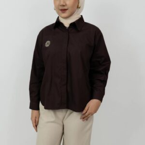 Syaaline Embroidery Shirt Kemeja Katun Poplin Atasan Wanita Bordir Minimalis Casual Daily Wear