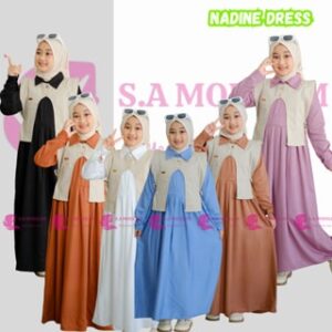 S.A MOESLIM-Nadin Dress Gamis Anak Kekinian Bahan Rayon Chinos Gamis Anak Manasik Haji Gamis Remaja Gamis Anak Perempuan 3-16 Tahun Gamis Anak Terbaru 2025 Gamis Anak