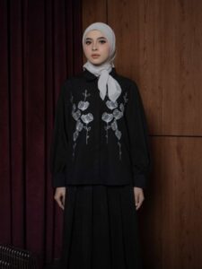 Mayoutfit Cora Shirt | Kemeja Poplin Wanita Bordir Floral Embroidery