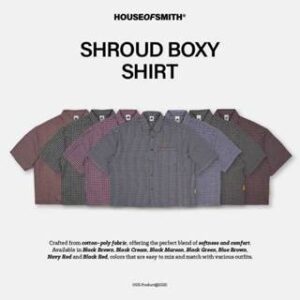 House of Smith Kemeja Flanel Boxy Pria – Shroud Boxy Shirt – Flannel Short Boxy