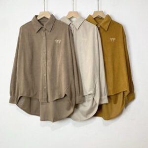 Sheryn Blouse LD 120 Kemeja Corduroy Polos Bordir Basic Atasan Wanita Oversize