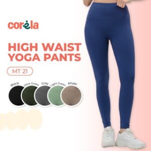 Corela High Waist Yoga Pants Legging Sport Celana Olahraga Wanita Slim Fit Stretchy Active Sportwear MT21