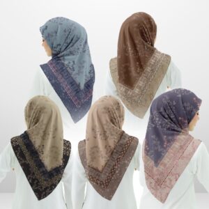 HishoScarves-Hijab Kerudung Segi empat Voal Motif Lasercut Mikayla Series