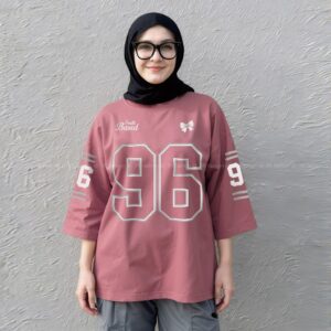 Kaos Baseball Wanita Oversize Katun Premium Design Angka Terbaru RR Fashion id