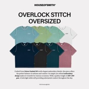 House of Smith Kaos Oversize Pria – Overlock Stitch Oversized Tshirt – Oversize T Shirt