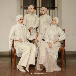 Ventedaily – Alya Tunik Atasan Wanita Kekinian Brukat Outfit Terbaru Kondangan Lebaran