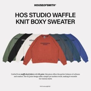 House of Smith Sweater Crewneck Boxy Pria – Hos Studio Waffle Knit Boxy Sweater