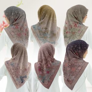 Hi’shoScarves-Hijab Segi Empat Voal Motif Series Brianna