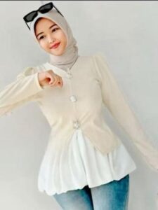 SUZY BALOON KNIT TOP BLOUSE BUSUI FRIENDLY Baju Atasan Wanita Balon Knit Tebal Kancing Bunga Melatic Tangan Panjang Cewek kekinian