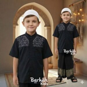 Setelan baju koko anak laki-laki usia 1-10 tahun set sarkoci anak sarung koko peci