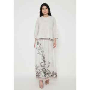 Setelan Wanita Blouse Chiffon & Rok Panjang Motif Floral (Dijual terpisah)| Outfit Formal & Lebaran By Brilliant Girl