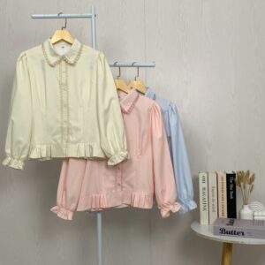 Atasan Kemeja Wanita Lengan Panjang Gaya Populer | Kemeja Lengan Panjang Wanita | Atasan Wanita Trendy 2026 | Kemeja Berkerah Cantik | Original By Chicmore.Soft | Warna Pink/Yellow/Blue | Atasan Kasual Wanita | Kemeja Bahan Lembut