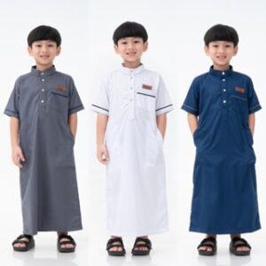 KawiKa – Jubah Anak Laki-Laki Umur 5-10 Tahun || Baju Muslim Gamis Koko Anak Cowok Tangan Pendek