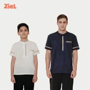 ZIEL KIDS – Hamzah Koko Baju Lebaran Keluarga 2026 Atasan Kemeja Muslim Katun Premium Couple Ayah dan Anak Laki – Laki