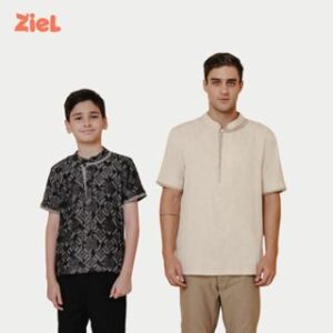 ZIEL KIDS – Sidqi Koko Baju Lebaran Keluarga 2026 Atasan Kemeja Muslim Katun Premium Couple Ayah Dan Anak Laki – Laki