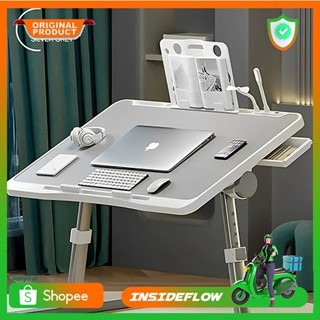 Meja Lipat Laptop Portable Desk Mini Belajar Kerja Foldable Adjusteble With USB Port