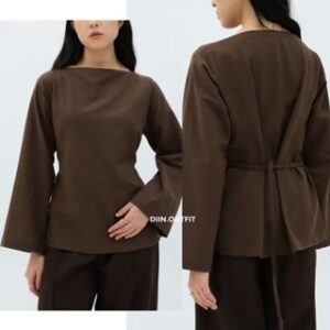 Diin – Still Long Sleeve Top – Atasan Blouse Wanita Kemeja Wanita Lengan Panjang Basic Polos