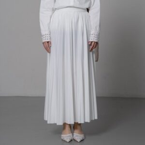 This Is April EID Pearson Skirt Rok Maxi Plisket A-Line Outfit Lebaran Wanita White