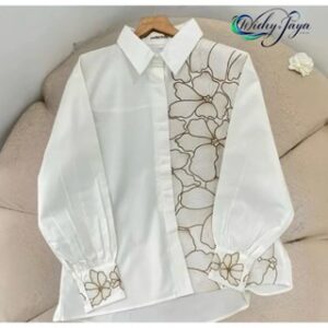Luisa Shirt Atasan Kemeja Wanita Bordir Premium Kemeja Bordir Premium Aesthetic Earth Tone Atasan Kemeja Wanita Formal Casual Panjang Basic Oversize