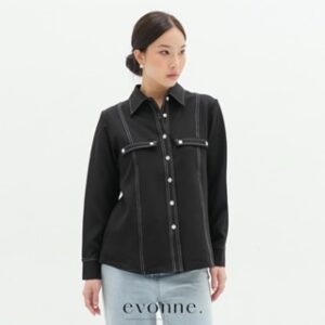EVONNE Verlyn Kemeja Mewah Wanita Top Blouse Atasan Wanita Elegan Lembut Simple