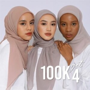 Lozy Hijab – 100K Get 4 Polly Cotton Square (Hijab Segiempat Bahan Polly Cotton)
