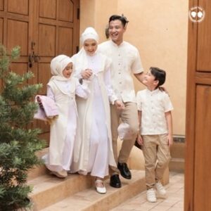 MARVES Zaheen Sarimbit Keluarga Lebaran Setelan Couple Gamis Baju Muslim Anak Perempuan Ayah Ibu
