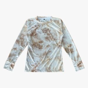 Fakelab Rust Women Long Sleeve Cream Brown Tie Dye Jersey Running 100gsm / Girl Dry Fit Century / Kaos Lari Wanita Lengan Panjang / Olah Raga / Sportwear