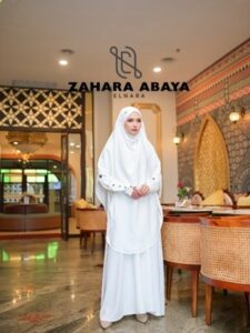 Elnara – Zahara Abaya Set Anti UV Protection Outfit Umrah Haji Bonus Box Exlusive